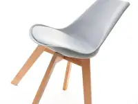 Krzesło drewniane z oparciem LUIS WOOD szare