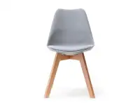 Krzesło drewniane z oparciem LUIS WOOD szare - przód