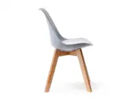 Krzesło drewniane z oparciem LUIS WOOD szare - profil