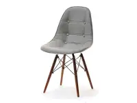 Produkt: Krzesło mpc wood tap szary skóra ekologiczna, podstawa orzech