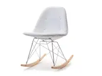 Produkt: Krzesło bujane mpc roc tap biały skóra ekologiczna, podstawa chrom-buk