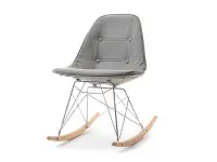 Produkt: Krzesło bujane mpc roc tap szary skóra ekologiczna, podstawa chrom-buk