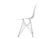 Krzesło z tworzywa MPC ROD białe - wygląd boku.