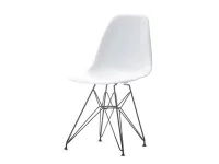 Krzesło z tworzywa MPC ROD białe z czarną podstawą.