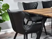 Krzesło kamal czarny skóra ekologiczna, podstawa czarny