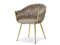 Produkt: krzesło iris beżowy welur, podstawa złoty