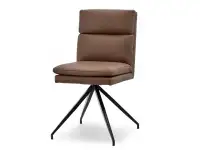 Krzesło obrotowe RALPH ekoskóra brąz - czarne nogi - półprofil