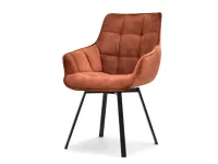 Produkt: Krzesło aruba miedziany welur, podstawa czarny