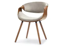 Produkt: Krzesło bent orzech-beżowy welur, podstawa orzech
