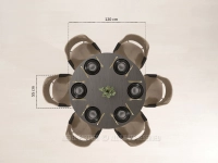 CZARNY stół okrągły SOLVO 120 cm - stół dla 6 osób