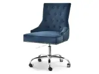 Produkt: Fotel soria szary-niebieski welur, podstawa chrom