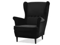 Produkt: Fotel malmo czarny welur, podstawa czarny