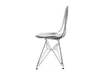 Chromowane krzesło druciane MPC WIRE ROD - wygląd boku