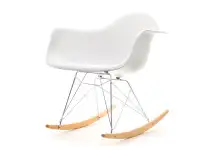 Krzesło bujane z tworzywa MPA ROC białe.