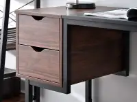Industrialne biurko z szufldami LOFT orzech - charakterystyczne detale