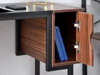Industrialne biurko z szufldami LOFT orzech - charakterystyczne detale