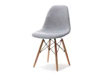 Tapicerowane krzesło z deseniem MPC WOOD TAP szare - na podstawie w kolorze buk