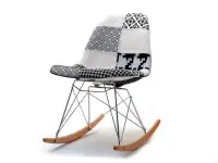 Produkt: Krzesło bujane mpc roc tap patchwork 2 tkanina, podstawa chrom-buk