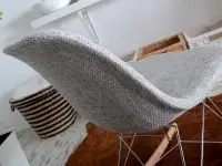 Fotel bujany tapicerowany tkaniną MPC ROC TAP szary - tył oparcia