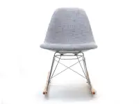 Fotel bujany tapicerowany tkaniną MPC ROC TAP szary - przód