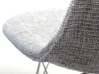 Fotel bujany tapicerowany tkaniną MPC ROC TAP szary - tył oparcia