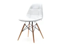 Produkt: Krzesło mpc wood tap biały skóra ekologiczna, podstawa buk