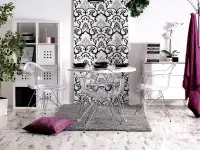 Krzesło z tworzywa MPA ROD transparentne - w aranżacji ze stołem DIAMOND
