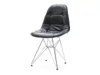 Produkt: Krzesło mpc rod tap czarny skóra ekologiczna, podstawa chrom