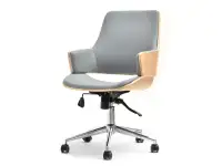 Produkt: Fotel biurowy oscar buk-szary skóra ekologiczna, podstawa chrom