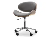 Produkt: Fotel biurowy swing orzech-szary tkanina, podstawa chrom