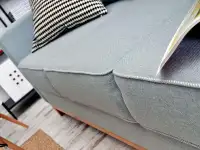 sofa bergen turkusowy tkanina, podstawa dąb naturalny