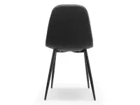 Krzesło z ekoskóry do jadalni pikowane SKAL czarne - tył krzesła