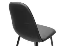 Krzesło z ekoskóry do jadalni pikowane SKAL czarne - tył krzesła
