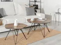 Industrialne stoliki do pokoju w stylu vintage PENTA - stoliki po rozłączeniu