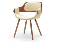 Produkt: Krzesło twig orzech-krem skóra ekologiczna, podstawa orzech