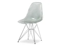 Produkt: Krzesło mpc rod transparentny dymiony tworzywo, podstawa chrom