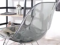 Bujane krzesło na metalowych nóżkach MPC ROC dymione - tył