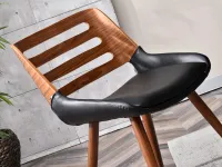 Drewniane krzesło tapicerowane z oparciem KANSAS - stylowe siedzisko