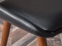 Drewniane krzesło tapicerowane z oparciem KANSAS - tapicerowane siedzisko