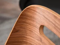 Drewniane krzesło tapicerowane z oparciem KANSAS - drewno orzechowo