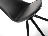 Krzesło stołowe do kuchni LUIS ROT czarno-czarne - miękkie siedzisko