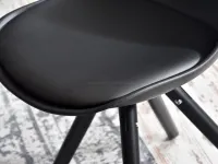 Krzesło stołowe do kuchni LUIS ROT czarno-czarne - miękki pad