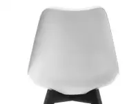 Nowoczesne krzesło kuchenne LUIS WOOD biało-czarne - tył oparcia