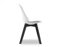 Nowoczesne krzesło kuchenne LUIS WOOD biało-czarne - bok