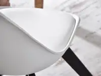 Nowoczesne krzesło kuchenne LUIS WOOD biało-czarne - charakterystyczne detale