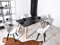 Nowoczesne krzesło kuchenne LUIS WOOD biało-czarne - widok z góry