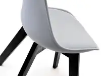 Krzesło na czarnej nodze LUIS WOOD szaro-czarne - oparcie