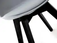 Krzesło na czarnej nodze LUIS WOOD szaro-czarne - czarna noga