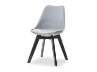 Produkt: Krzesło luis wood szary skóra ekologiczna, podstawa czarny