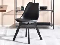 Krzesło z oparciem LUIS WOOD czarno-czarne - bryła krzesła